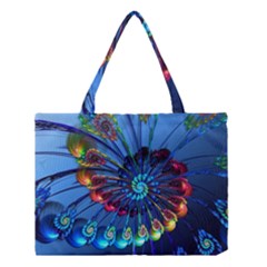 Top Peacock Feathers Medium Tote Bag by Ket1n9