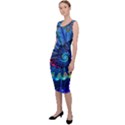 Top Peacock Feathers Sleeveless Pencil Dress View2