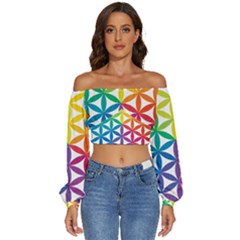 Heart Energy Medicine Long Sleeve Crinkled Weave Crop Top by Ket1n9