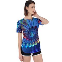 Top Peacock Feathers Perpetual Short Sleeve T-shirt by Ket1n9