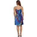 Top Peacock Feathers V-Neck Pocket Summer Dress  View4