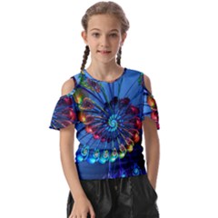 Top Peacock Feathers Kids  Butterfly Cutout T-shirt by Ket1n9