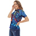 Top Peacock Feathers Women s Short Sleeve Double Pocket Shirt View3