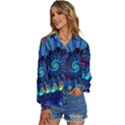 Top Peacock Feathers Women s Long Sleeve Button Up Shirt View2