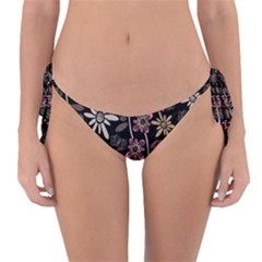 Flower Art Pattern Reversible Bikini Bottoms by Ket1n9