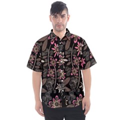 Flower Art Pattern Men s Short Sleeve Shirt