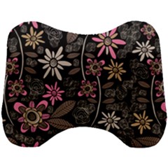 Flower Art Pattern Head Support Cushion by Ket1n9