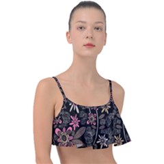 Flower Art Pattern Frill Bikini Top by Ket1n9