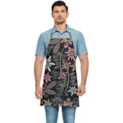 Flower Art Pattern Kitchen Apron by Ket1n9