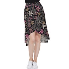 Flower Art Pattern Frill Hi Low Chiffon Skirt by Ket1n9