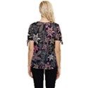 Flower Art Pattern Bow Sleeve Button Up Top View4