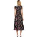 Flower Art Pattern V-Neck Drawstring Shoulder Sleeveless Maxi Dress View4