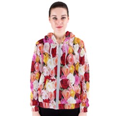 Rose Color Beautiful Flowers Women s Zipper Hoodie by Ket1n9