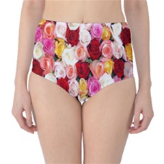 Rose Color Beautiful Flowers Classic High-waist Bikini Bottoms by Ket1n9