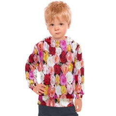 Rose Color Beautiful Flowers Kids  Hooded Pullover