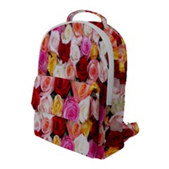 Rose Color Beautiful Flowers Flap Pocket Backpack (large) by Ket1n9