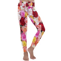 Rose Color Beautiful Flowers Kids  Lightweight Velour Classic Yoga Leggings by Ket1n9