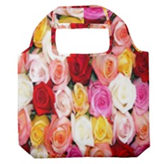 Rose Color Beautiful Flowers Premium Foldable Grocery Recycle Bag by Ket1n9