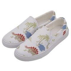 Dinosaur Art Pattern Men s Canvas Slip Ons by Ket1n9