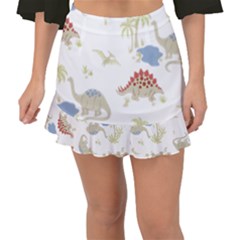 Dinosaur Art Pattern Fishtail Mini Chiffon Skirt by Ket1n9