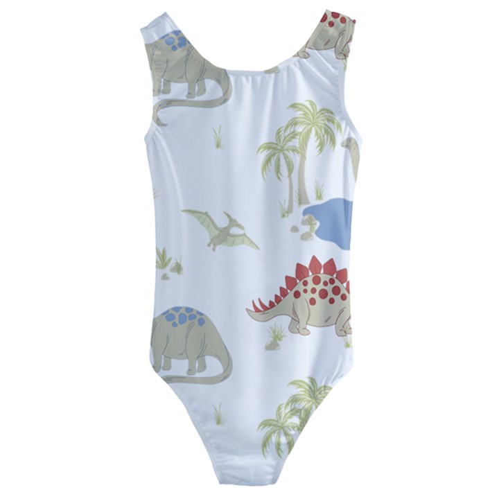 Dinosaur Art Pattern Kids  Cut-Out Back One Piece Swimsuit