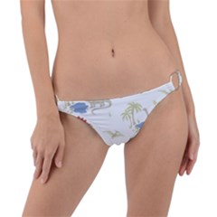 Dinosaur Art Pattern Ring Detail Bikini Bottoms by Ket1n9