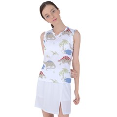 Dinosaur Art Pattern Women s Sleeveless Sports Top by Ket1n9