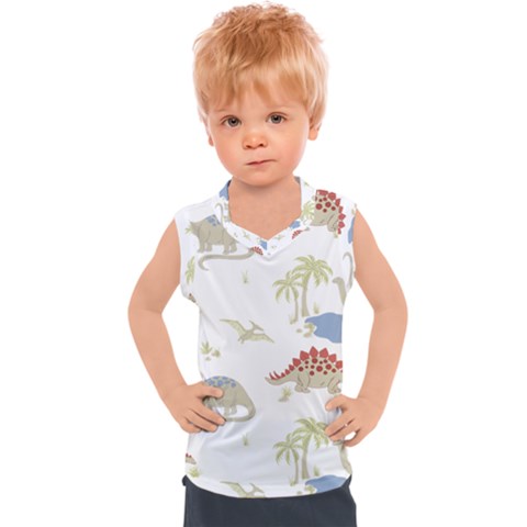 Dinosaur Art Pattern Kids  Sport Tank Top by Ket1n9