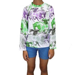 Horse-horses-animal-world-green Kids  Long Sleeve Swimwear by Ket1n9