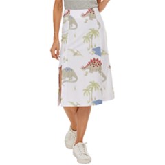 Dinosaur Art Pattern Midi Panel Skirt by Ket1n9