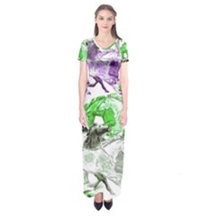 Horse-horses-animal-world-green Short Sleeve Maxi Dress by Ket1n9