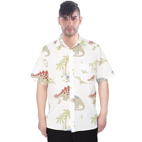 Dinosaur Art Pattern Men s Hawaii Shirt by Ket1n9