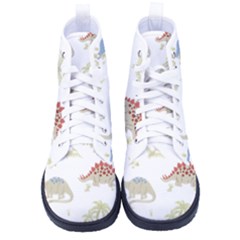 Dinosaur Art Pattern Women s High-top Canvas Sneakers by Ket1n9