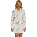 Dinosaur Art Pattern Womens Long Sleeve Shirt Dress View1