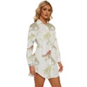 Dinosaur Art Pattern Womens Long Sleeve Shirt Dress View3