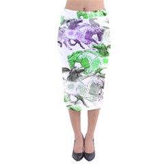 Horse-horses-animal-world-green Velvet Midi Pencil Skirt by Ket1n9