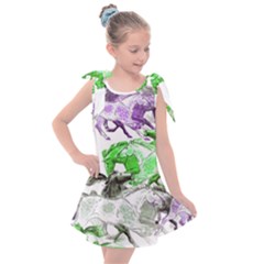 Horse-horses-animal-world-green Kids  Tie Up Tunic Dress