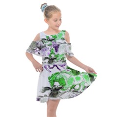 Horse-horses-animal-world-green Kids  Shoulder Cutout Chiffon Dress by Ket1n9