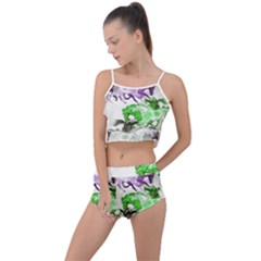 Horse-horses-animal-world-green Summer Cropped Co-ord Set by Ket1n9