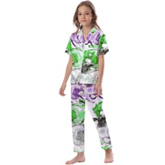 Horse-horses-animal-world-green Kids  Satin Short Sleeve Pajamas Set by Ket1n9