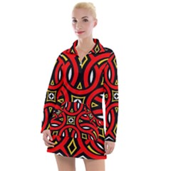 Traditional Art Pattern Women s Long Sleeve Casual Dress by Ket1n9