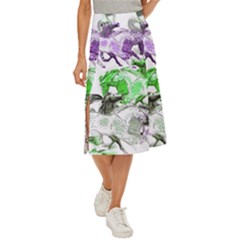 Horse-horses-animal-world-green Midi Panel Skirt by Ket1n9