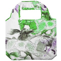 Horse-horses-animal-world-green Foldable Grocery Recycle Bag by Ket1n9