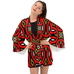 Traditional Art Pattern Long Sleeve Kimono