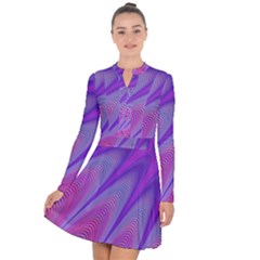 Purple-star-sun-sunshine-fractal Long Sleeve Panel Dress by Ket1n9