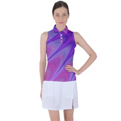 Purple-star-sun-sunshine-fractal Women s Sleeveless Polo T-shirt by Ket1n9