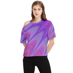 Purple-star-sun-sunshine-fractal One Shoulder Cut Out T-shirt by Ket1n9