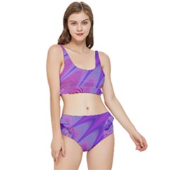 Purple-star-sun-sunshine-fractal Frilly Bikini Set by Ket1n9