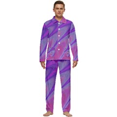 Purple-star-sun-sunshine-fractal Men s Long Sleeve Velvet Pocket Pajamas Set