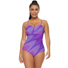 Purple-star-sun-sunshine-fractal Retro Full Coverage Swimsuit